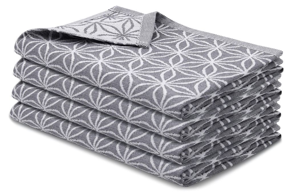 4er Set Geschirrtücher, 100% Baumwolle, 50x70 cm, anthrazit Produktbild 