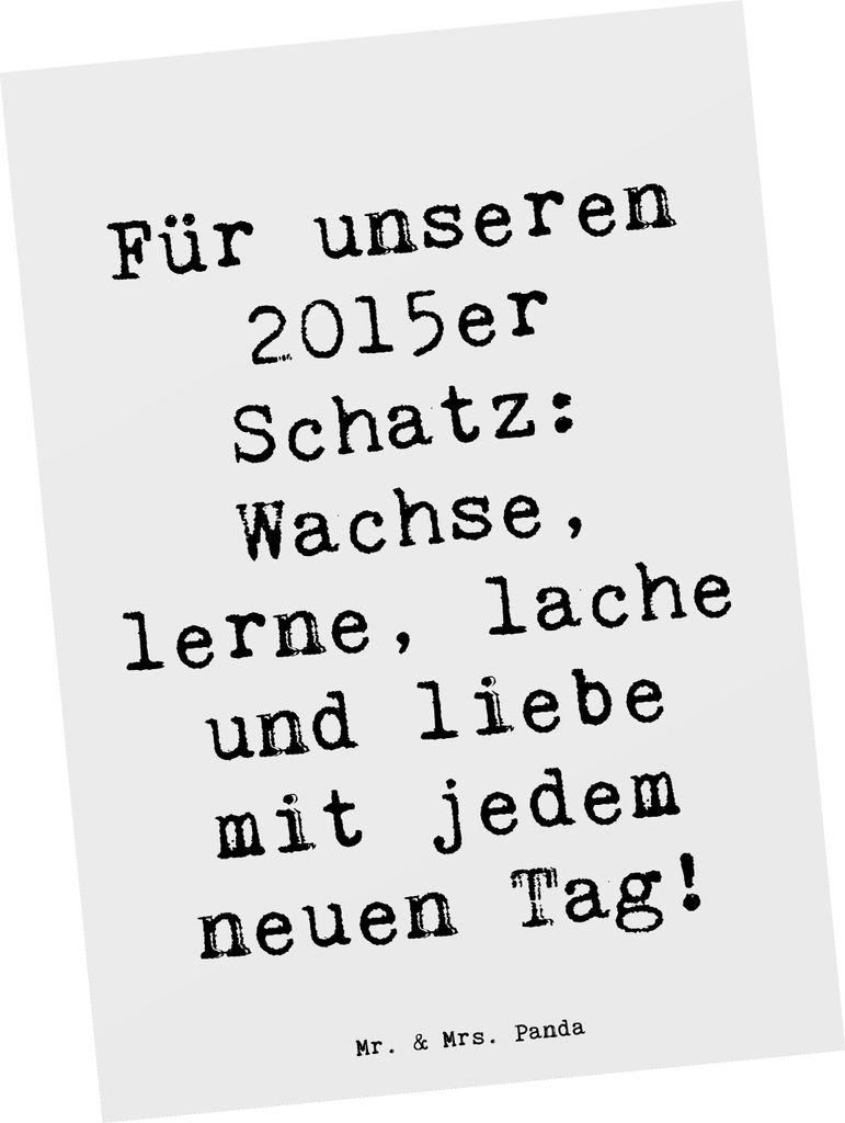 Mr. & Mrs. Panda Postkarte Spruch 2015 Geburtstag - Weiß - Geschenk, Motivation, Happy Birthday, besonderer Jahrgang, Ansichtskarten, Grußkarte, ...