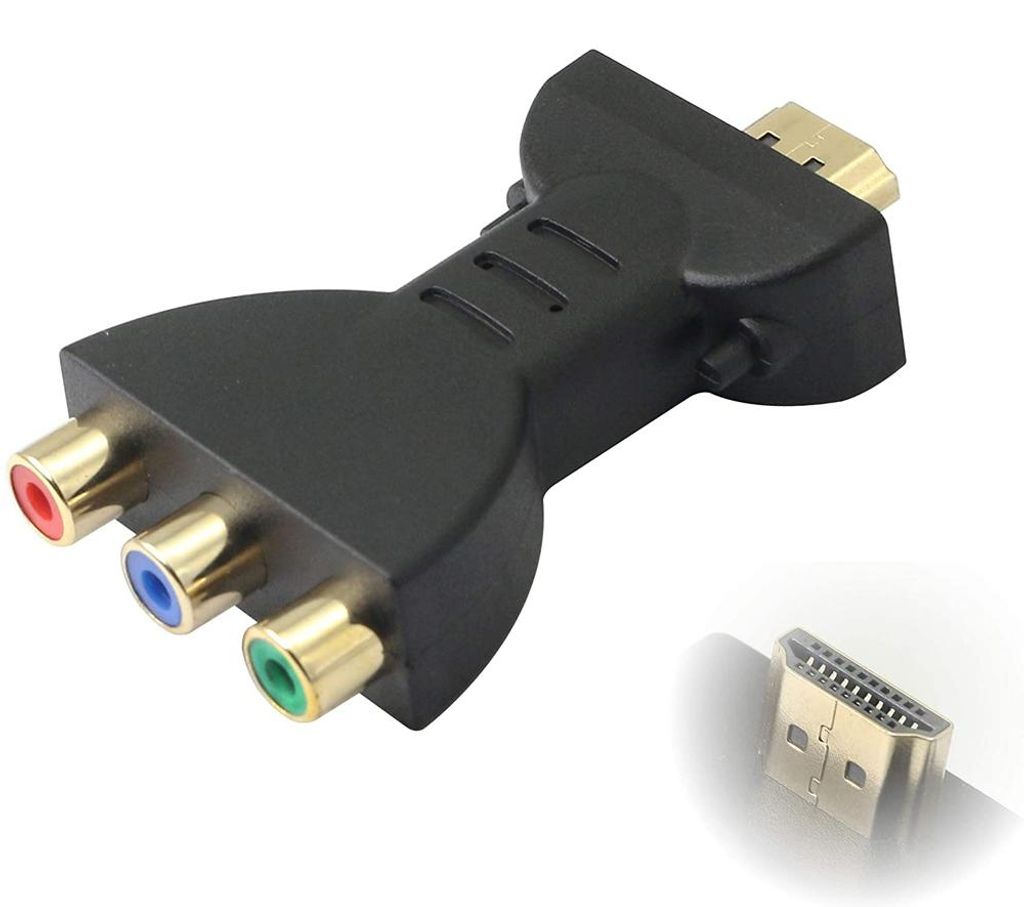 HDMI-Stecker auf 3 RCA-Buchsen Composite-Video-Audio-VA-Komponenten-Konverter-Adapter, geeignet für HDTV, DVD und die meisten LCD-Projektoren