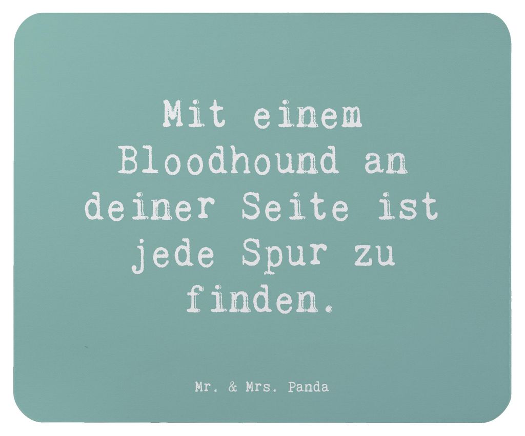 Mr. & Mrs. Panda Mousepad Spruch Bloodhound Spur - Meeresbrise - Geschenk, Hunderassen Charakter, laptop mauspad, Treue, Hunderasse, Mouse Pad, Vie...