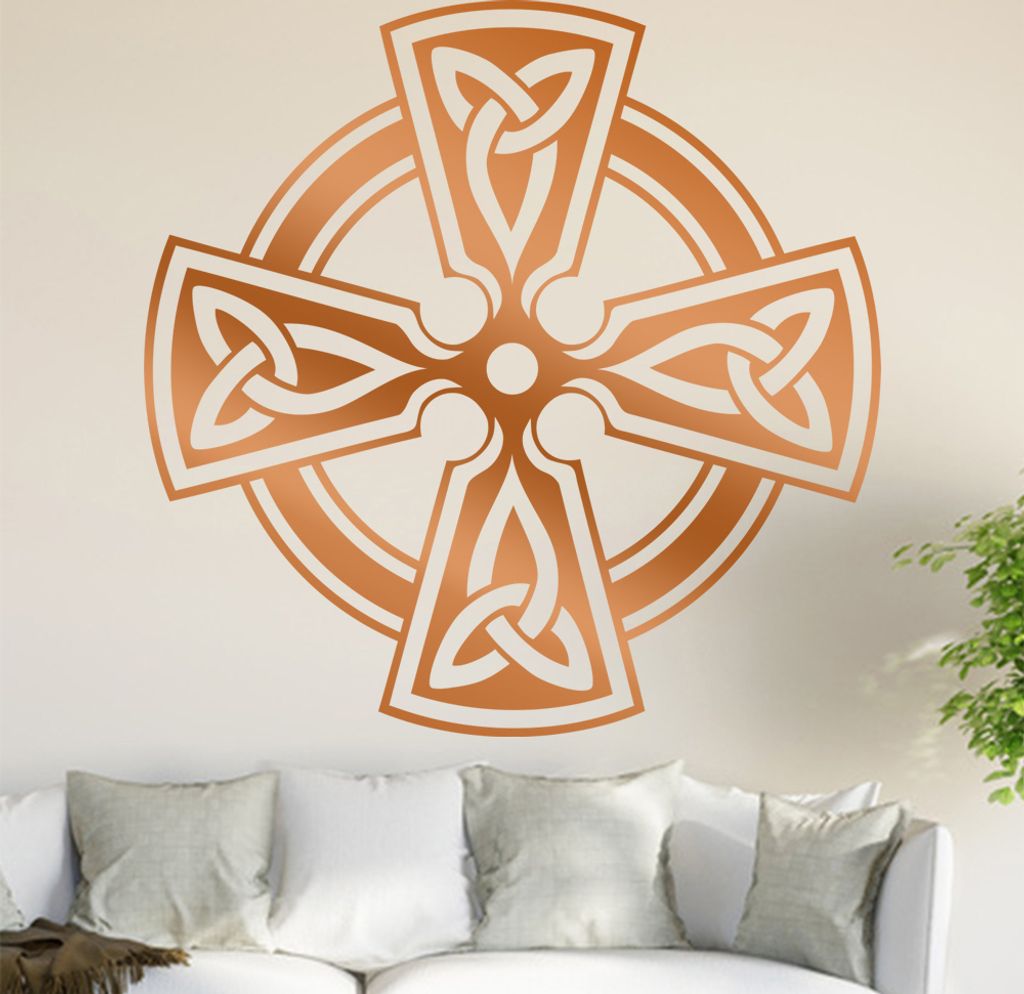 Kreuz - Ornament Wandtattoo in 6 Größen - Wandaufkleber Wall Sticker - Dekoration, Küche, Wohnzimmer, Schlafzimmer, Badezimmer
