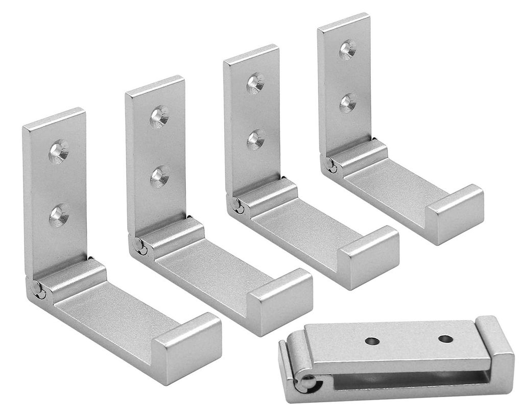 5 faltbare Wandhaken, faltbare Kleiderhaken, zusammenklappbare Wandhaken für Kleidung, faltbare Haken (silber)