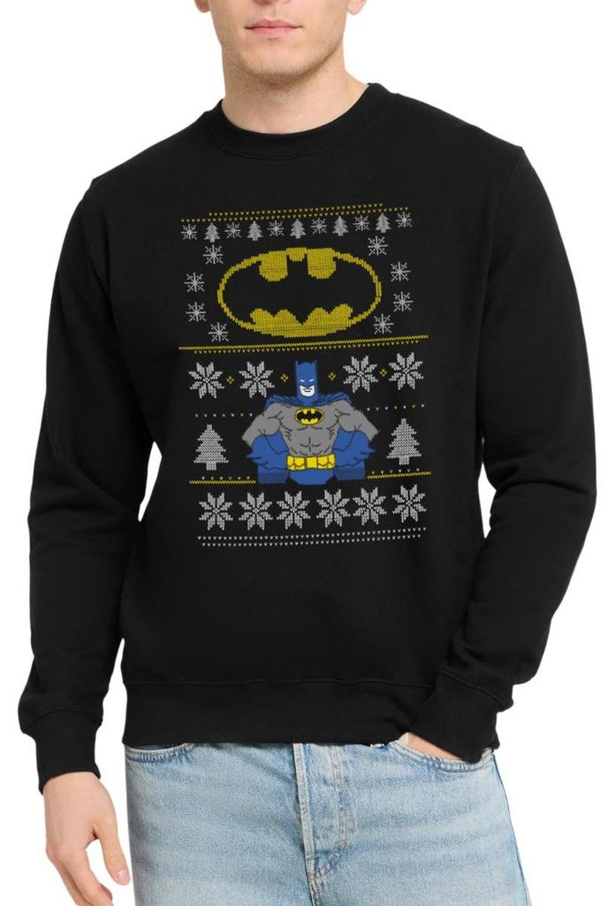 Spreadshirt DC Comics Batman Ugly Christmas Uni Pullover, XXL, Schwarz