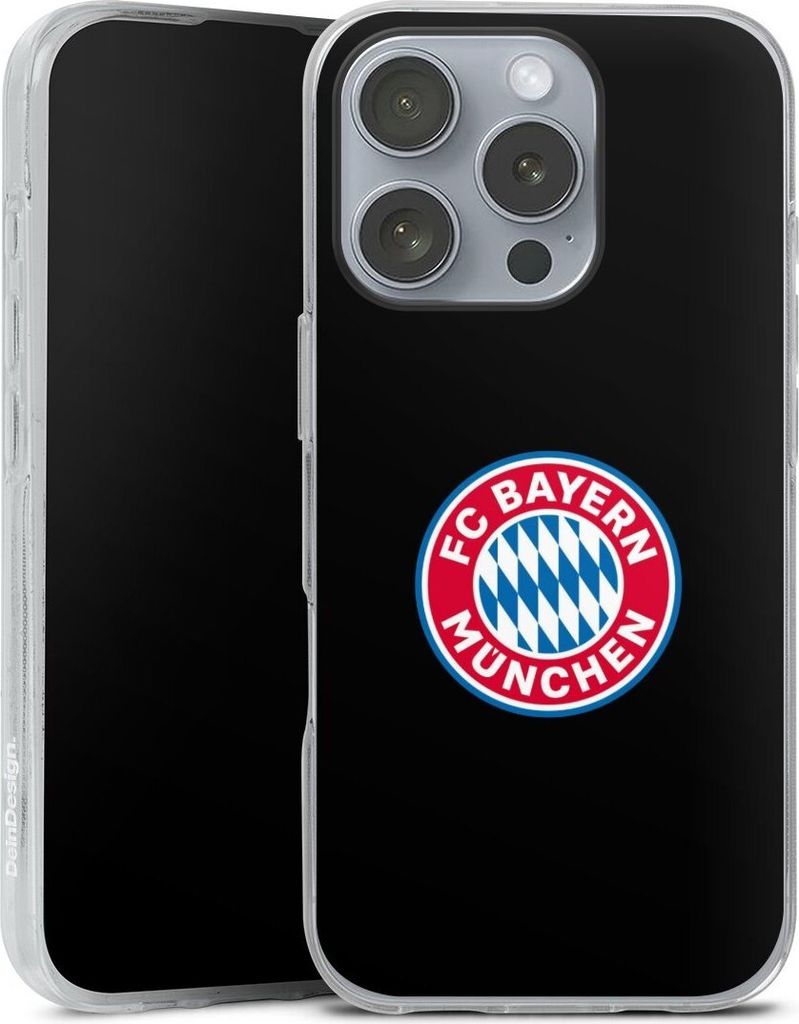 DeinDesign Handyhülle für Apple iPhone 16 Pro Silikon Hülle Case Smartphone Schutzhülle FC Bayern München Logo Offizielles Lizenzprodukt