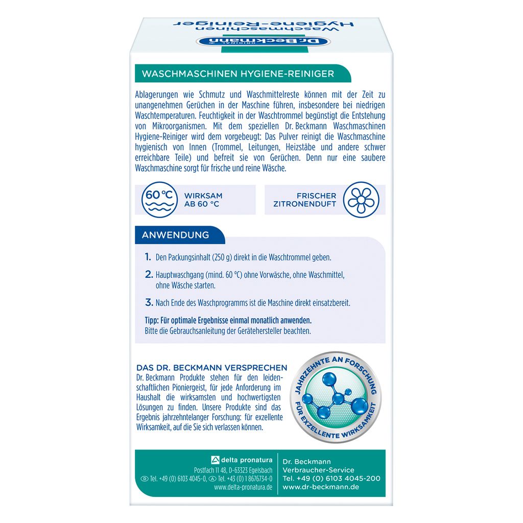 Dr. Beckmann Waschmaschinen Hygiene Reiniger 250g - Saubere Produktbild 6