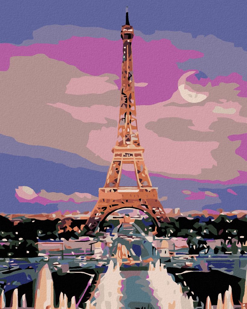 Diamondi - Diamond painting - EIFFELTURM MIT VOLLMOND, Produktbild 