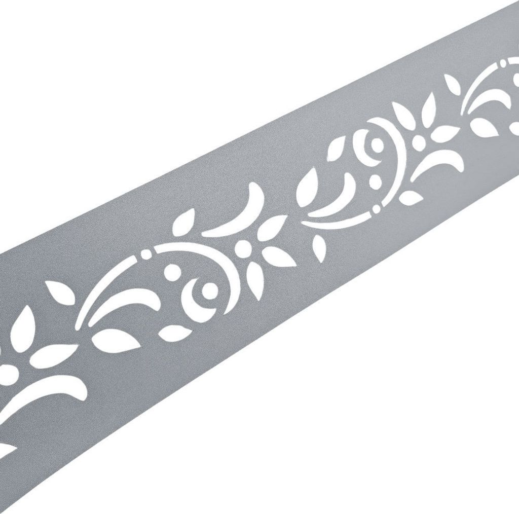 Sichtschutz Laserstreifen zaun|zu PREMIUM Nachbildung Floral #1 Fenstergrau 2,55m