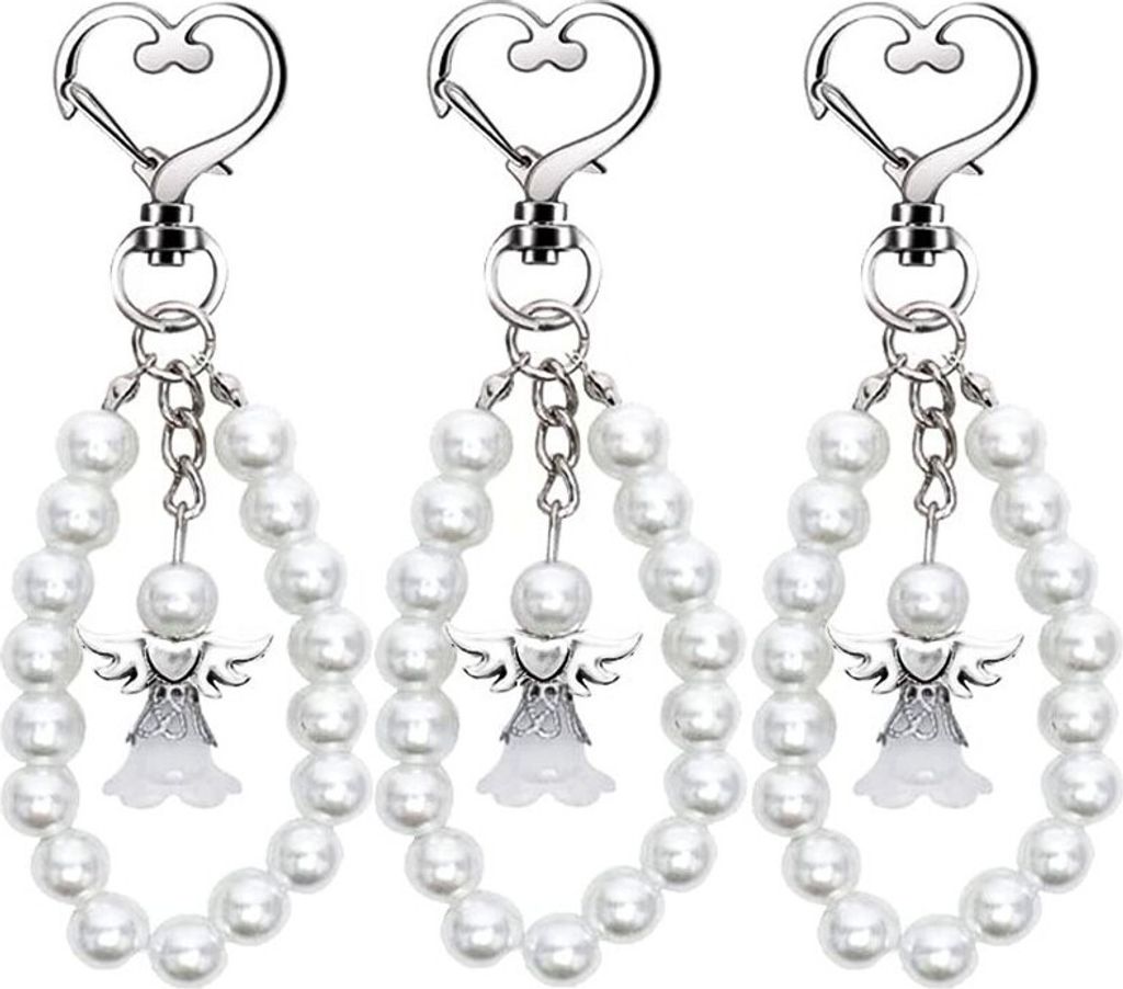 INF Schutzengel Schlüsselanhänger Weiß 3 Pack