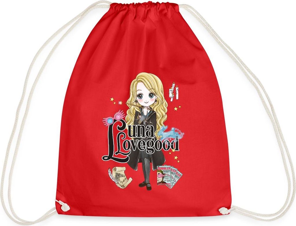 Spreadshirt Harry Potter Luna Lovegood Turnbeutel, One size, Rot