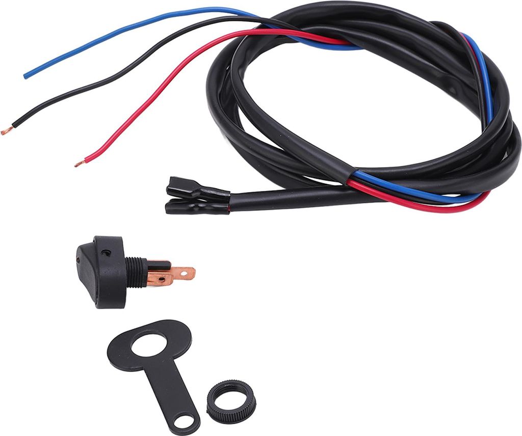 Motorrad-LED-Scheinwerfer-Nebelscheinwerfer-Wippschalter rund mit roter Anzeige für Roller, Autos, Boote, 5,6 cm/2,2 Zoll Halterung