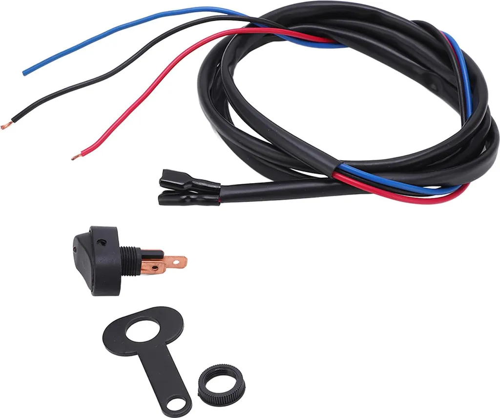 Interruttore a bilanciere rotondo con indicatore rosso per fari antinebbia a LED per moto, scooter, auto, barche, supporto da 5,6 cm/2,2 pollici