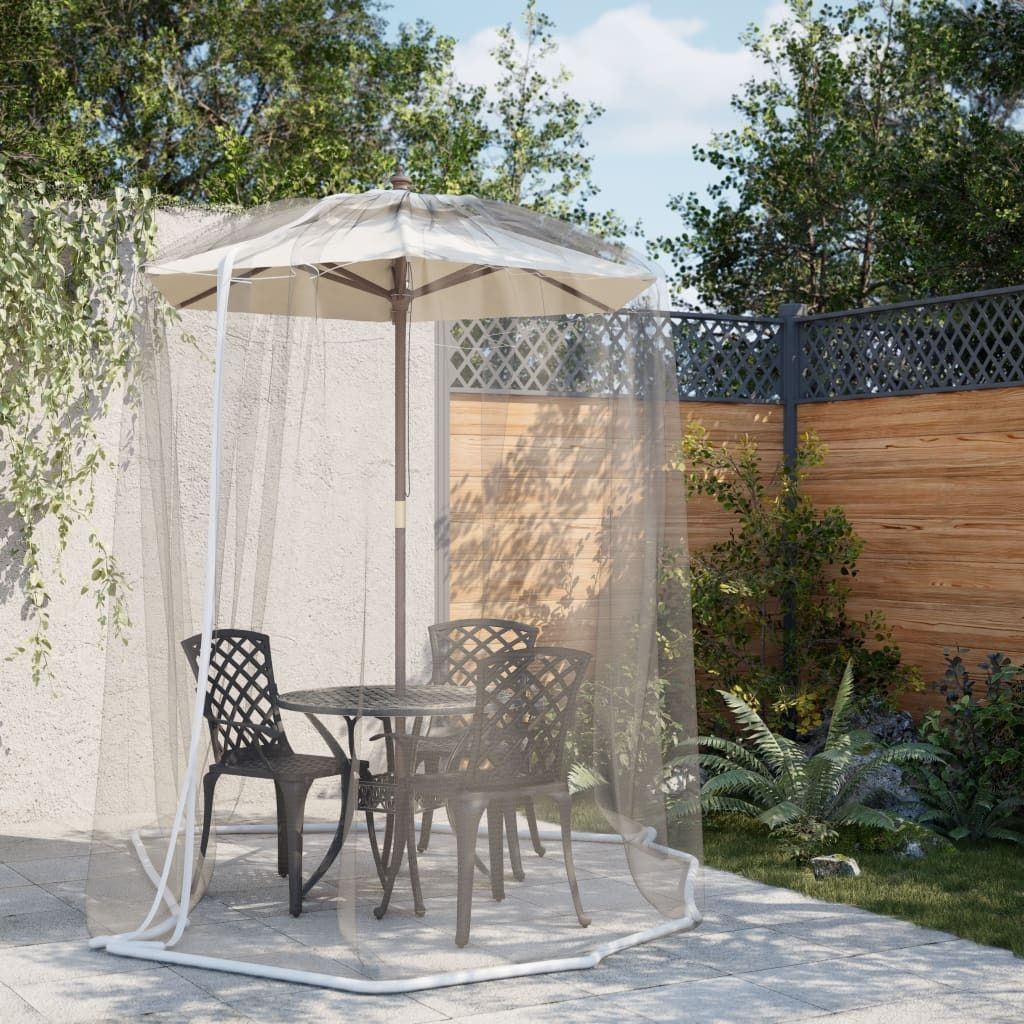 "2026 Promotion" Moskitonetz für Sonnenschirm 220 Mesh Weiß Φ330x250 cm - Moskitonetze CC23576