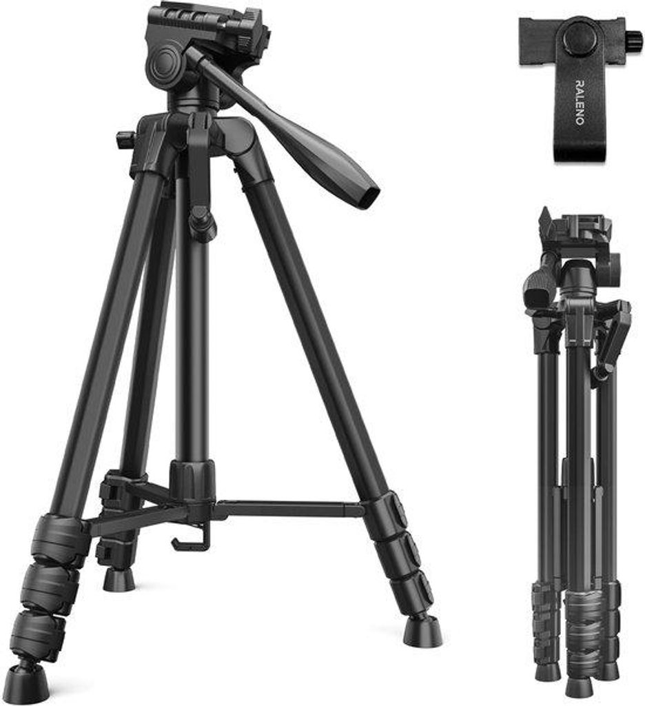 Professionelles Fotostativ 152 cm mit Tragetasche und Telefonhalter