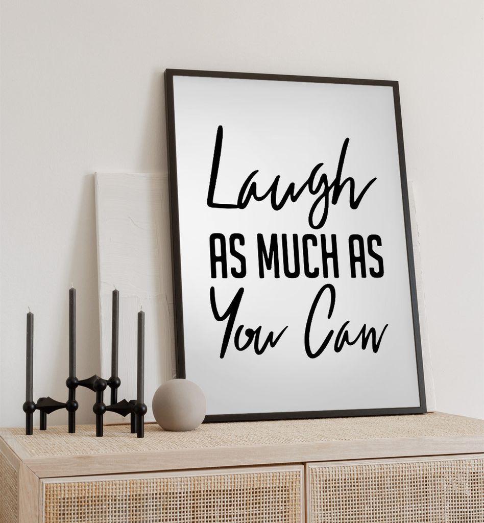 Poster Lachen, groesse_poster:70x100 cm, groesse_rahmen:weiß 70x100 cm