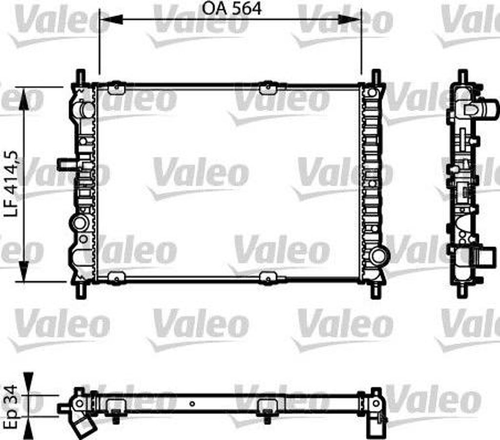 VALEO 732623 Motorkühler OE 46547089 kompatibel mit Brava, Bravo, Marea