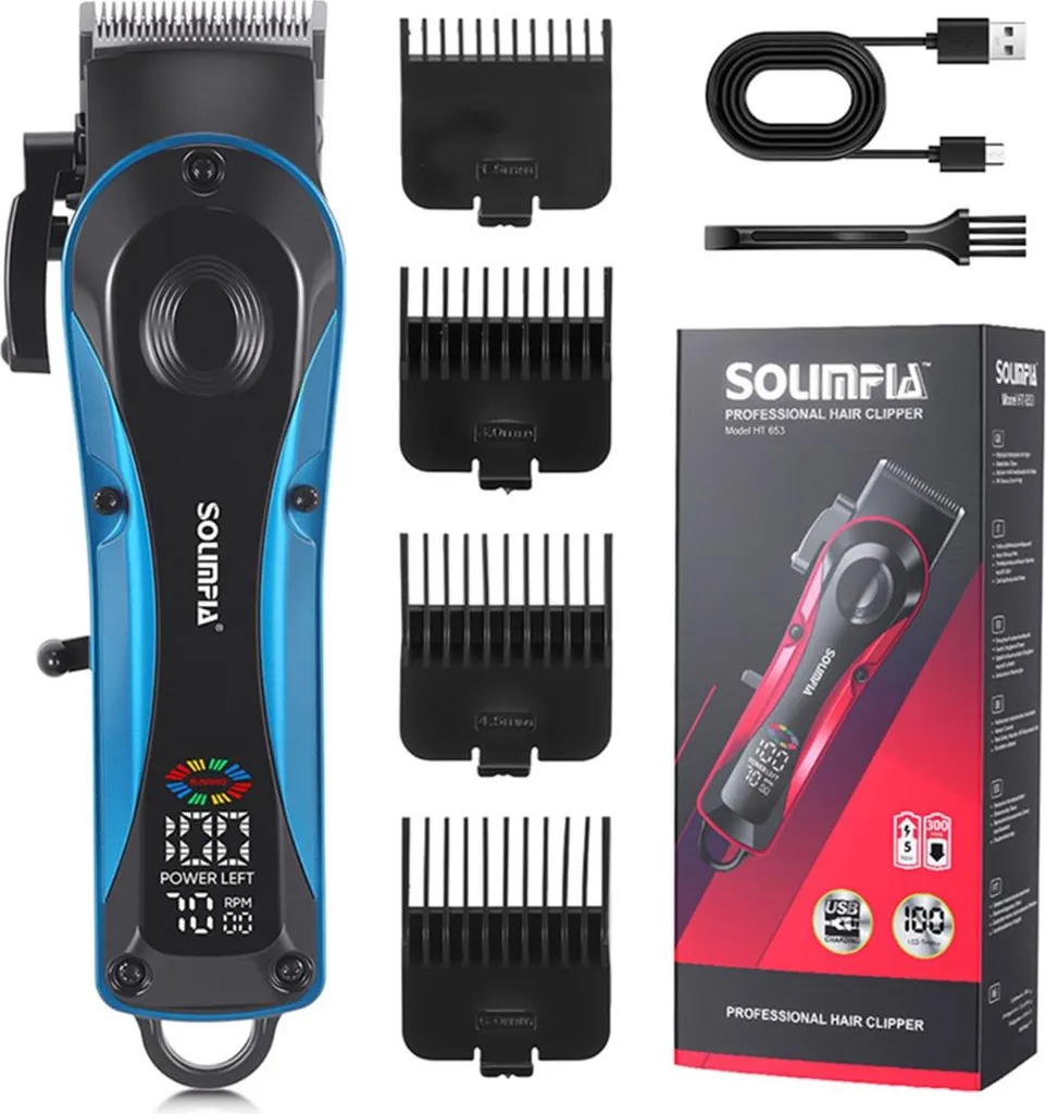 Tagliacapelli INF Cordless Display LED Blu - Regolabarba Elettrico Pro