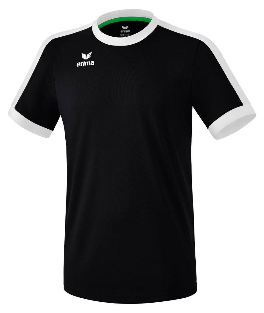 Erima Fußball Retro Star Trikot Fußballtrikot Herren Kinder schwarz weiß Gr S
