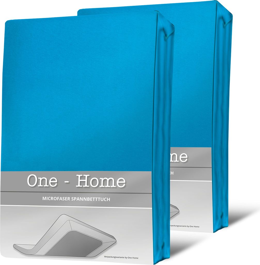 2 Spannbettlaken türkis 180x200 cm - 200x200 cm Microfaser Spannbetttuch Set