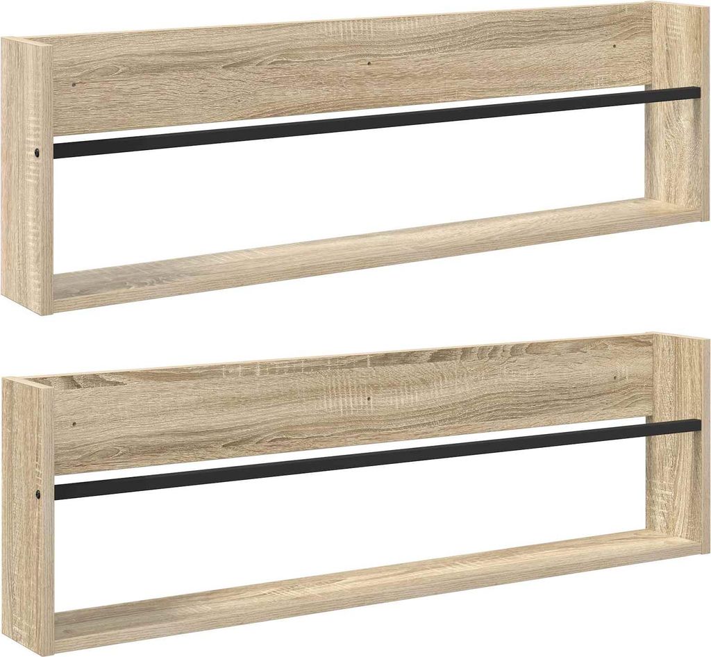 Magazinregal 2 pcs Sonoma-Eiche 100 x 12 x 30 cm Holzwerkstoff