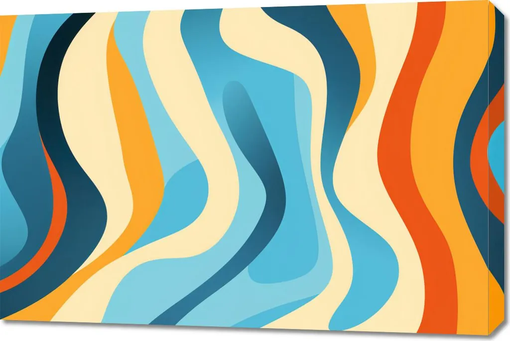 Decorazione Parete Onde Danzanti 90x60 | Quadro Astratto di Design