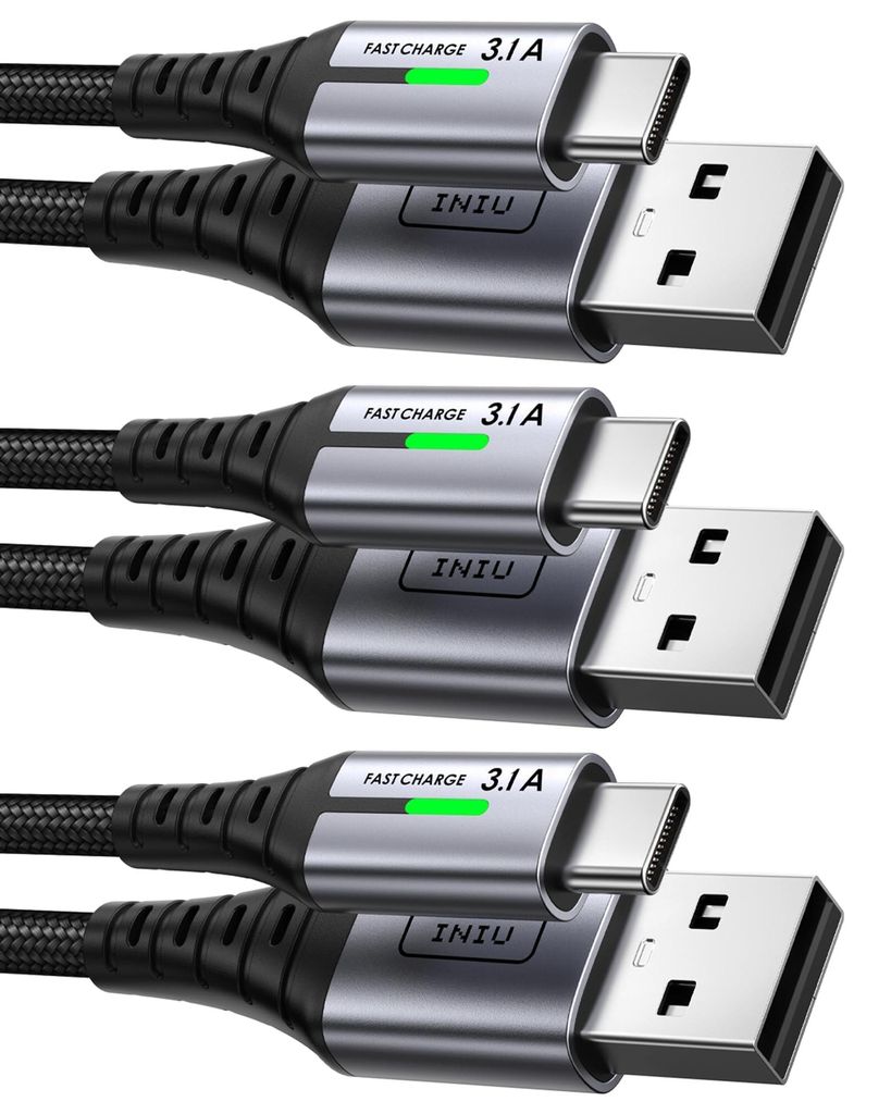 INIU Cavo USB C, [3 pezzi 2m+2m+0,5m] cavo di ricarica 3.1A Immagine del prodotto 