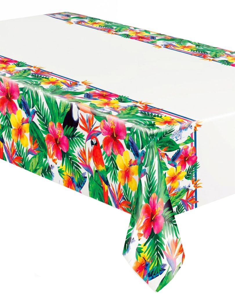 Tropen-Tischdecke Partydeko bunt 137x213cm - Einheitsgröße Produktbild 