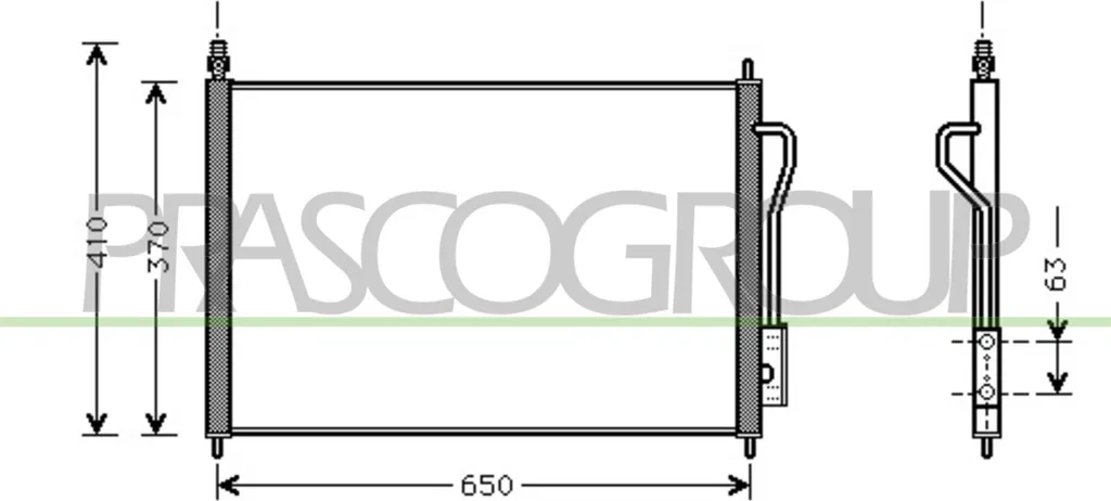 Condensateur de clim PRASCO FD420C001 en aluminium pour Ford Focus