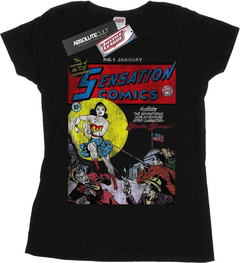 DC Comics - "Sensation Issue 1" T-Shirt für Damen BI45030 (M) (Schwarz)