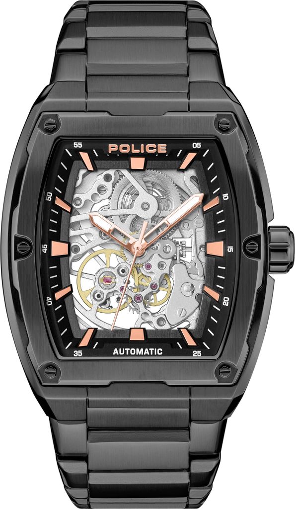 POLICE Herrenuhr Automatikuhr schwarz onesize Herren 42 x 51,5 PEWJL0072201, PEWJL0072202
