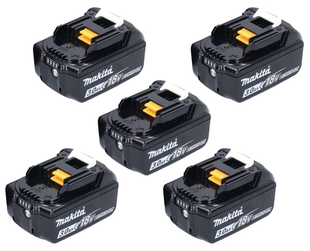 Makita Akku Set 5x BL 1830 B 18 V 3,0 Ah / 3000 mAh Li-Ion Produktbild 