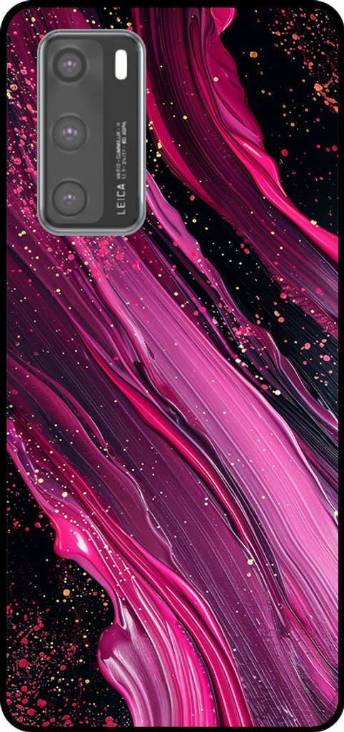 Smartphonica Telefon Fall geeignet für Huawei P40 mit Marmor Druck - TPU zurück Abdeckung Fall Marmor Design - lila rosa