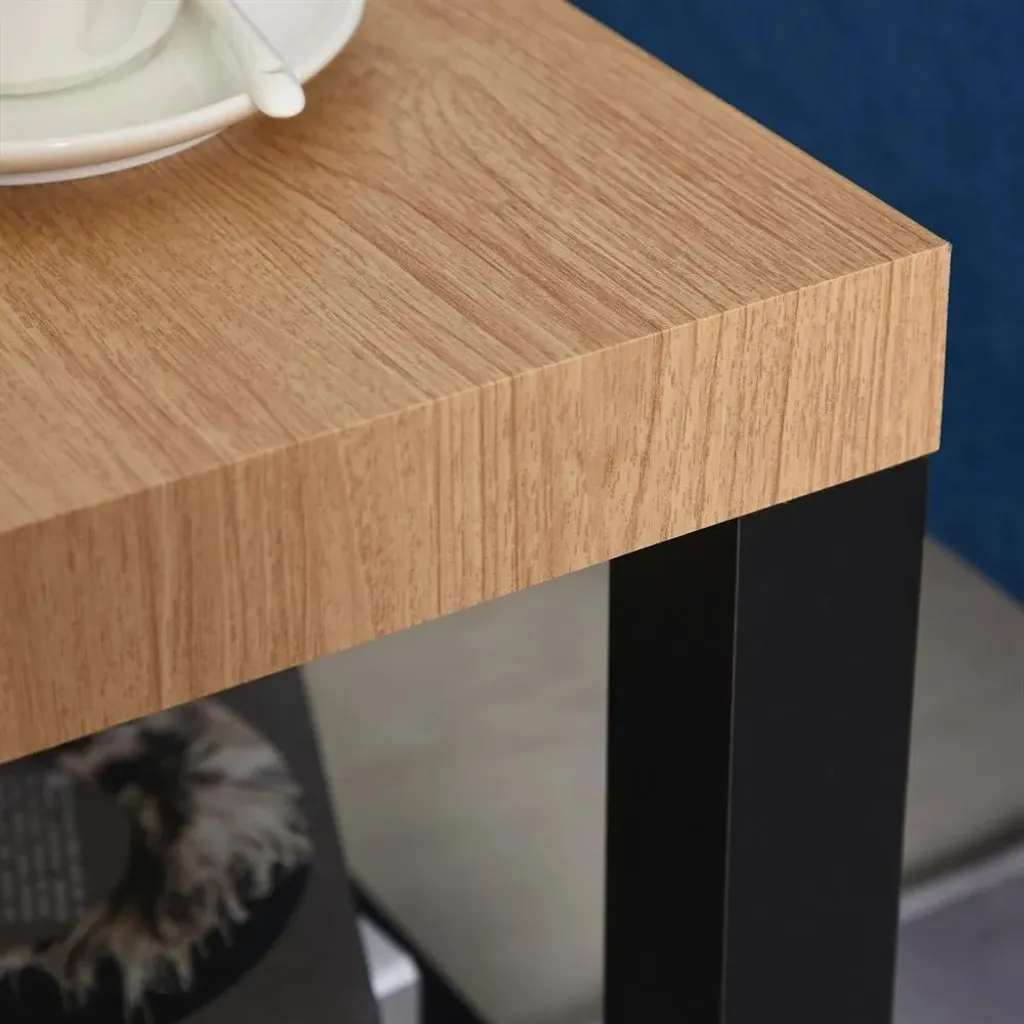 Petite table basse mobile 40cm avec compartiment ouvert - Coloris Noir
