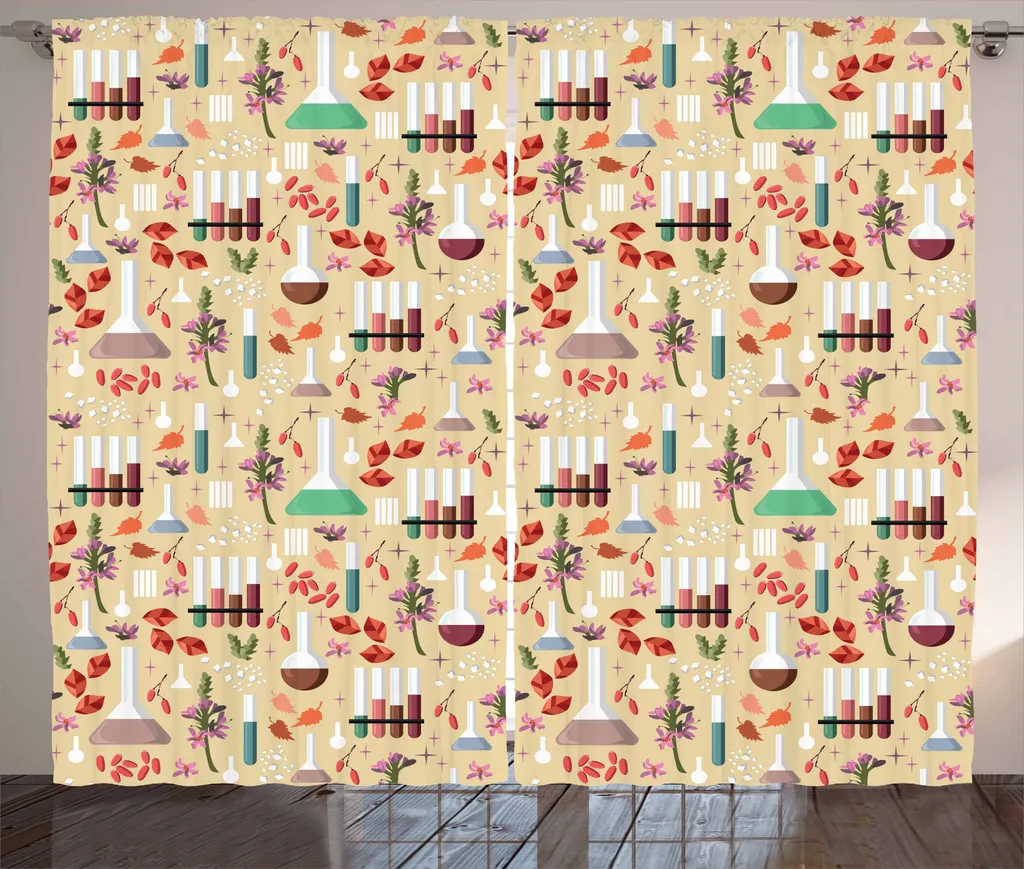 Tenda Vintage ABAKUHAUS Stile Farmacia Foglie d'Autunno 280x175
