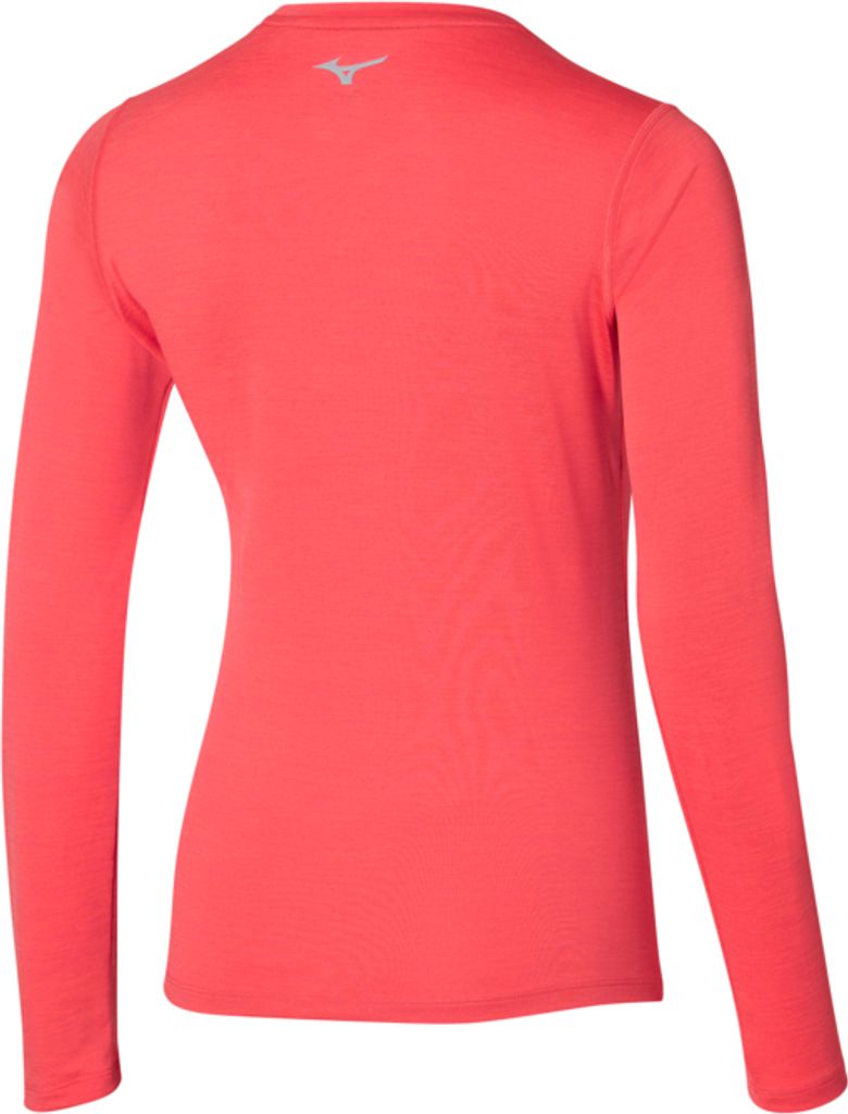 Mizuno Impulse Core LS Damen Langarm-Sport-T-Shirt, Pink, Large MIT