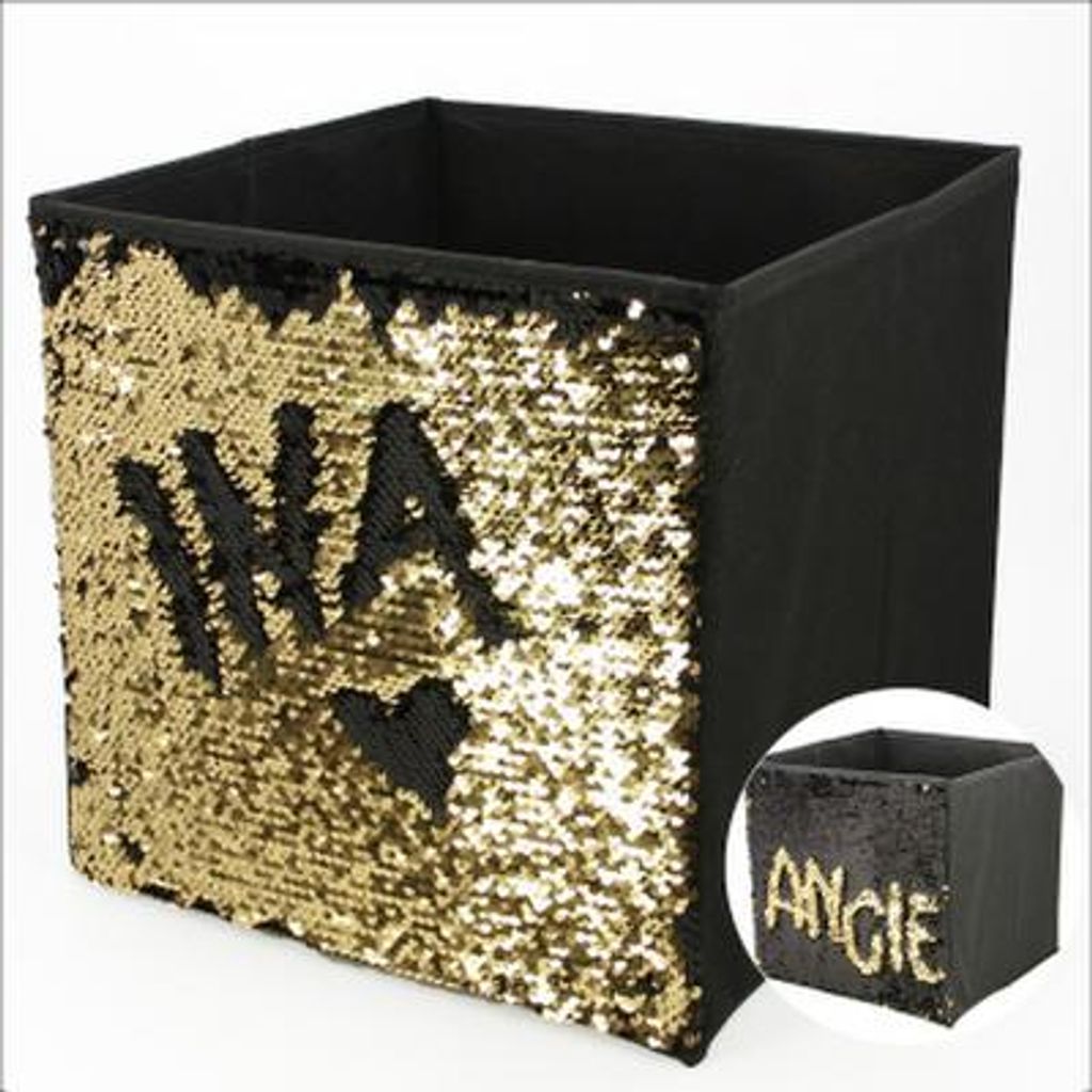 Aufbewahrungsbox mit Pailletten, Farbe schwarz/schwarz, 31 Produktbild 