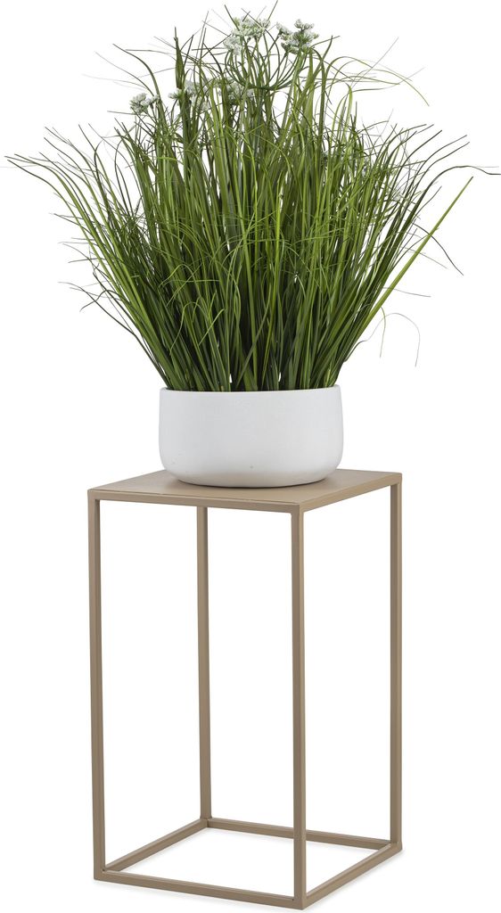 Metalowy beżowy kwietnik stojący 40 cm Zdjęcie produktu 