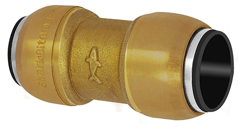 Riegler Gerader Verbinder, Messing, »sharkbite«, für Rohr-Außen-ø 15 mm