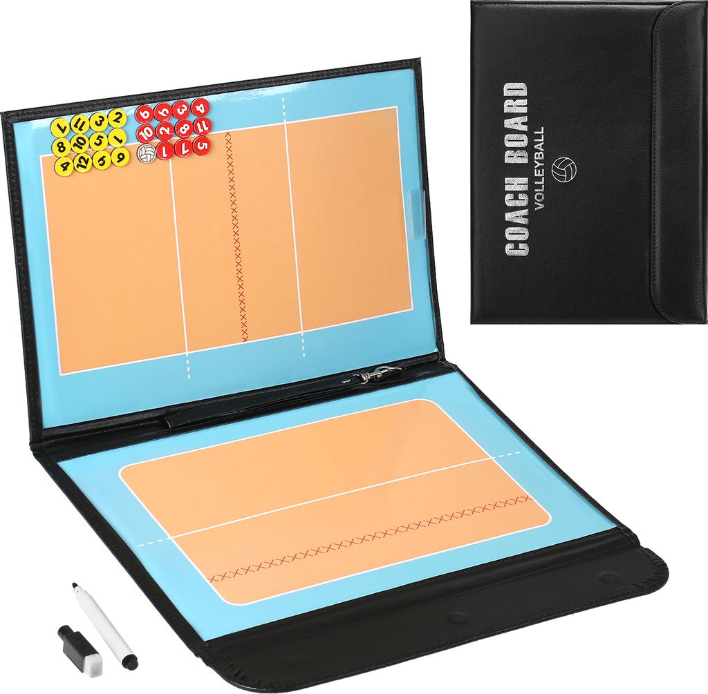 Faltbares Volleyball Magnetic Tactic Board Coaching Strategiebrett mit Markerstš¹cken und 2-in-1-Stift