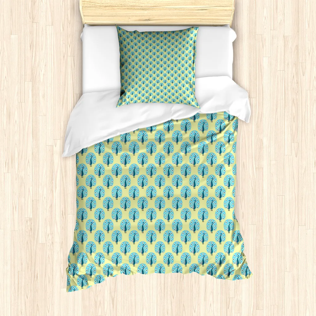 Set Letto Singolo ABAKUHAUS Antiacaro Uccelli Esotici 135x200 cm