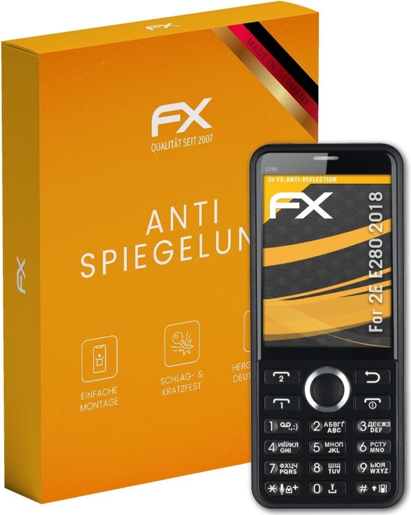 atFoliX FX-Antireflex 3x Schutzfolie kompatibel mit 2E E280 (2018) Displayfolie