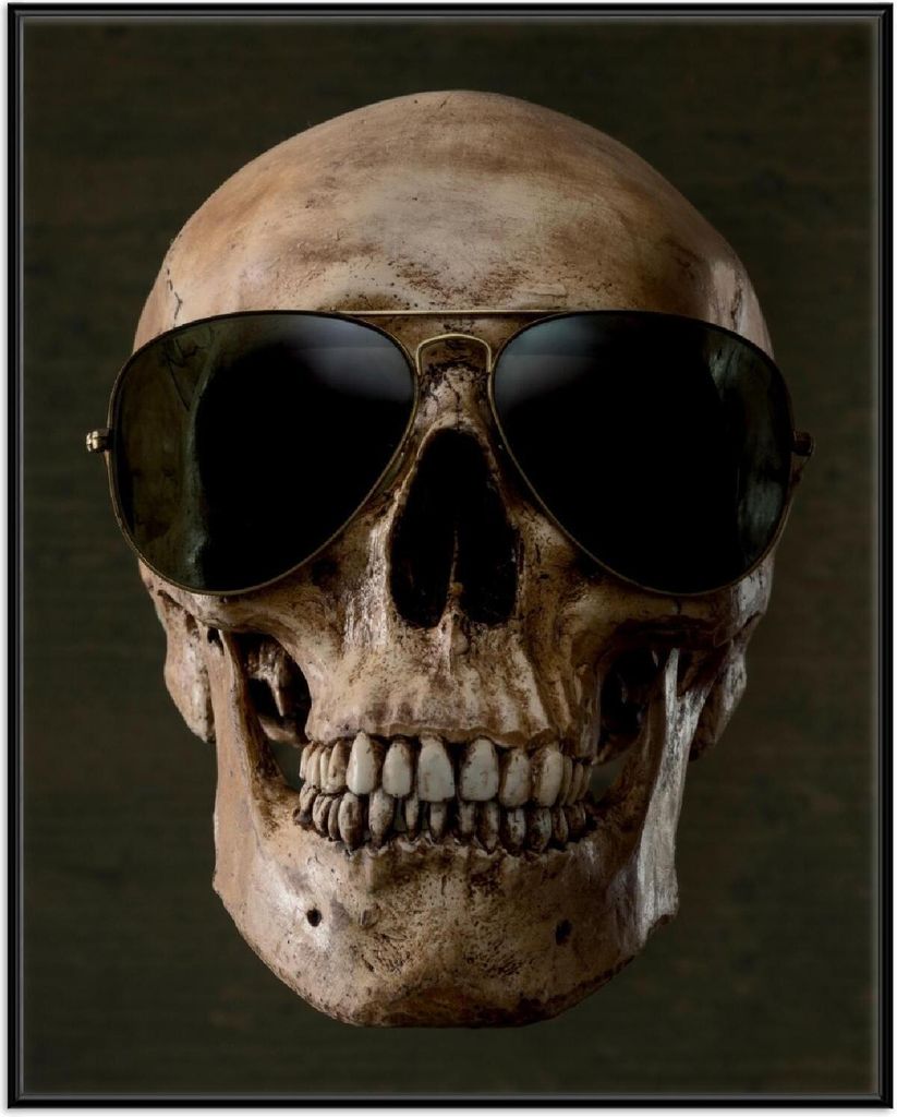 Wallario Wandbild Totenschädel mit cooler Sonnenbrille, Produktbild 