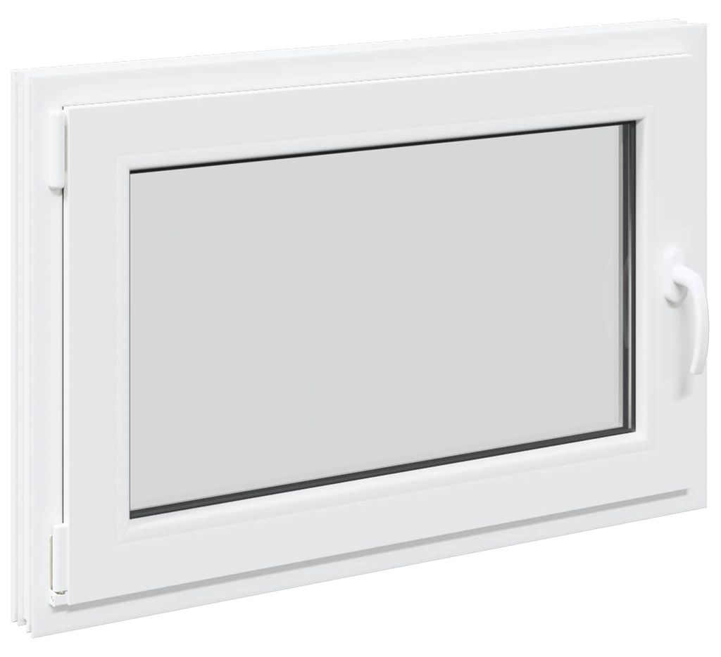 vidaXL Kellerfenster RISOR 90 x 60 cm PVC und Glas Weiß