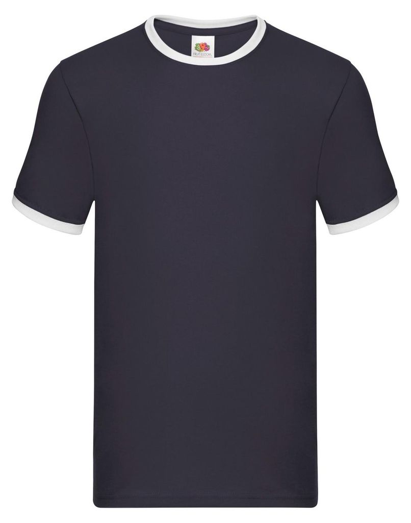 Fruit of the Loom - "Ringer" T-Shirt für Herren FK3029 (M) (Marineblau/Weiß)