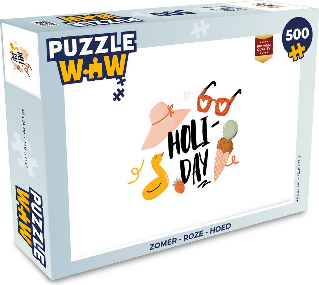 MuchoWow Puzzle 500 Teile Sommer - Rosa - Hut - 500 Teile - Kinder - Selberbauen - Puzzlespiele