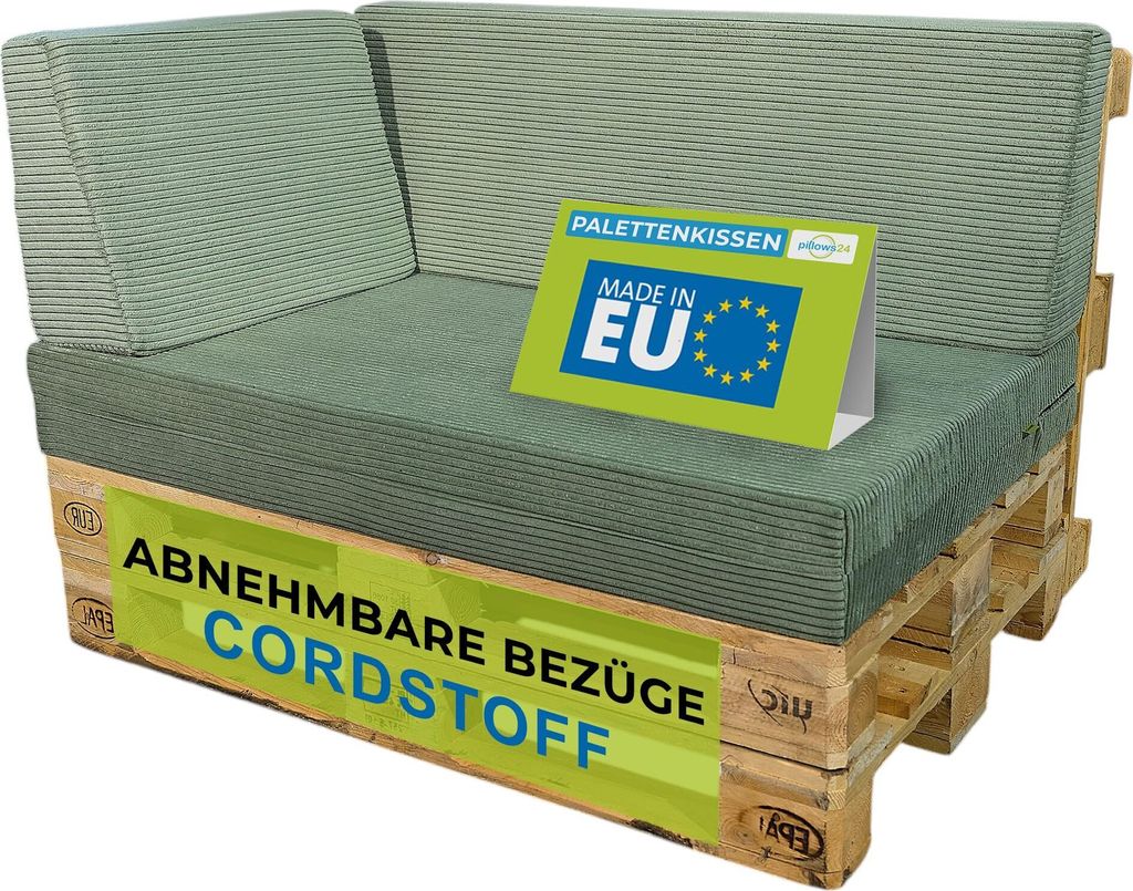 Pillows24 - Vankúše na nábytok z paliet Manšestrová súprava Obrázok produktu 