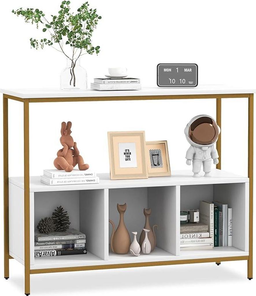 Buffetschrank, Vorratsschrank mit breiter Arbeitsplatte, großem offenen mittlerem Regal & 3 Fächern, freistehendes Sideboard aus Holz für Küche...