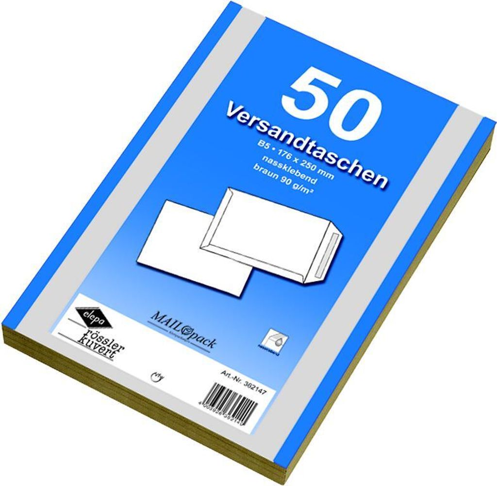 MAILmedia Versandtasche 30002476 B5 nk 90g braun 50St./Pack.