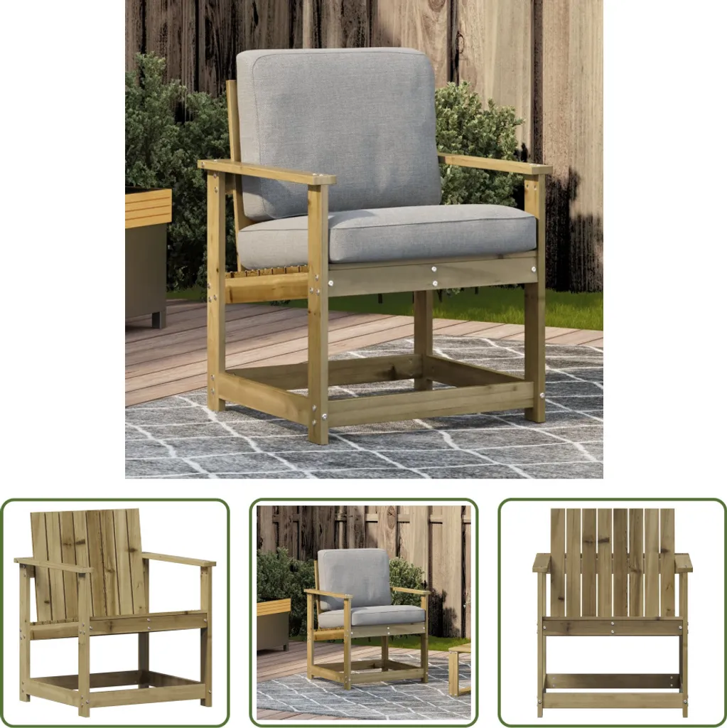 Sedia Rustica da Giardino in Legno di Pino 62x56x77 cm Living Store