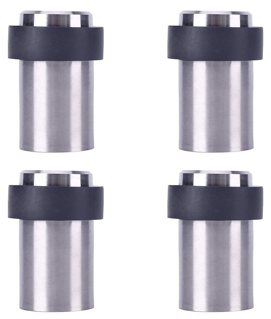 x Türstopper aus Edelstahl zur Bodenmontage (zum Verschrauben/Bohren), Design-Türstopper aus Edelstahl, Ø 32 mm, 60 mm hoch