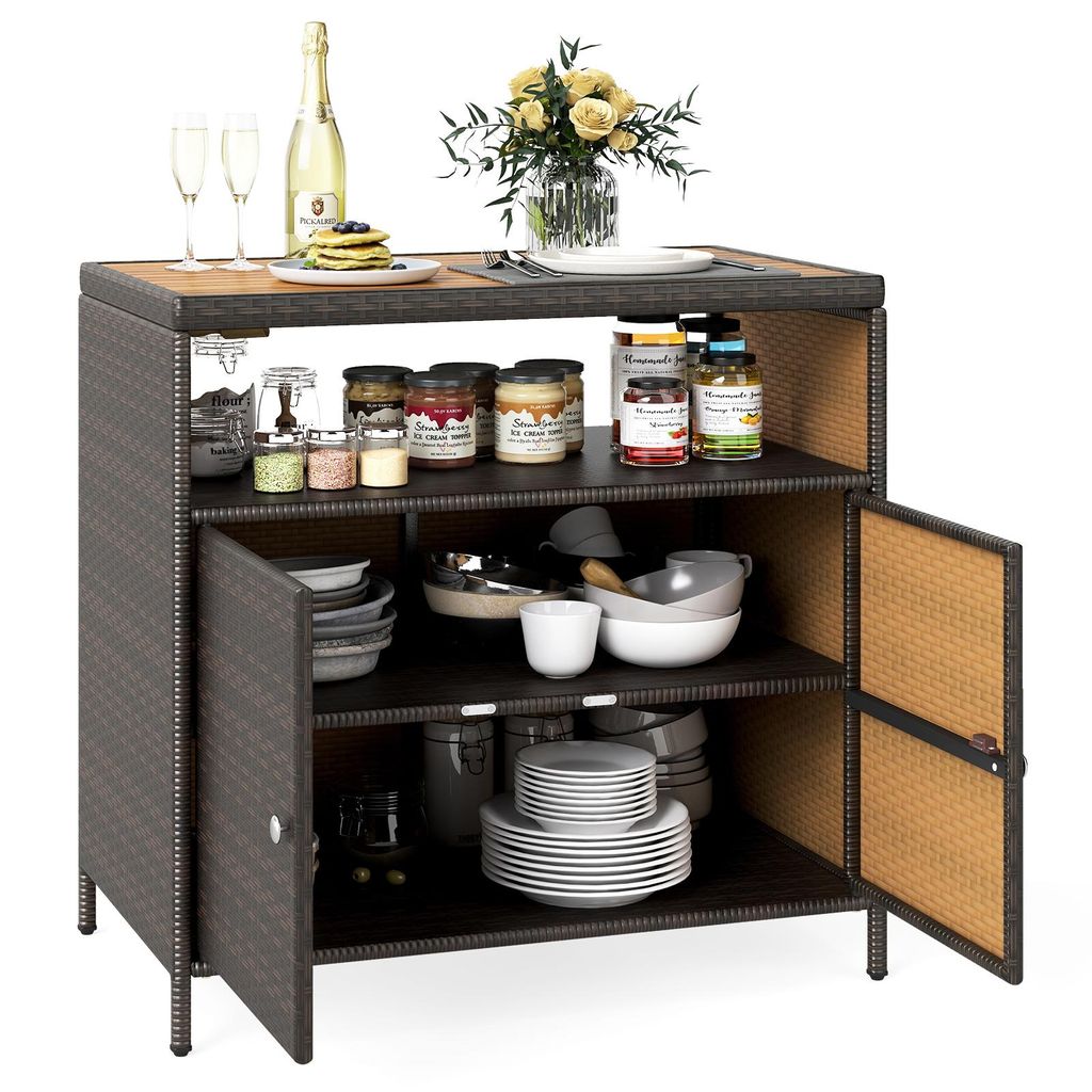 KOMFOTTEU Gartenschrank aus Rattan, Aufbewahrungsschrank Produktbild 